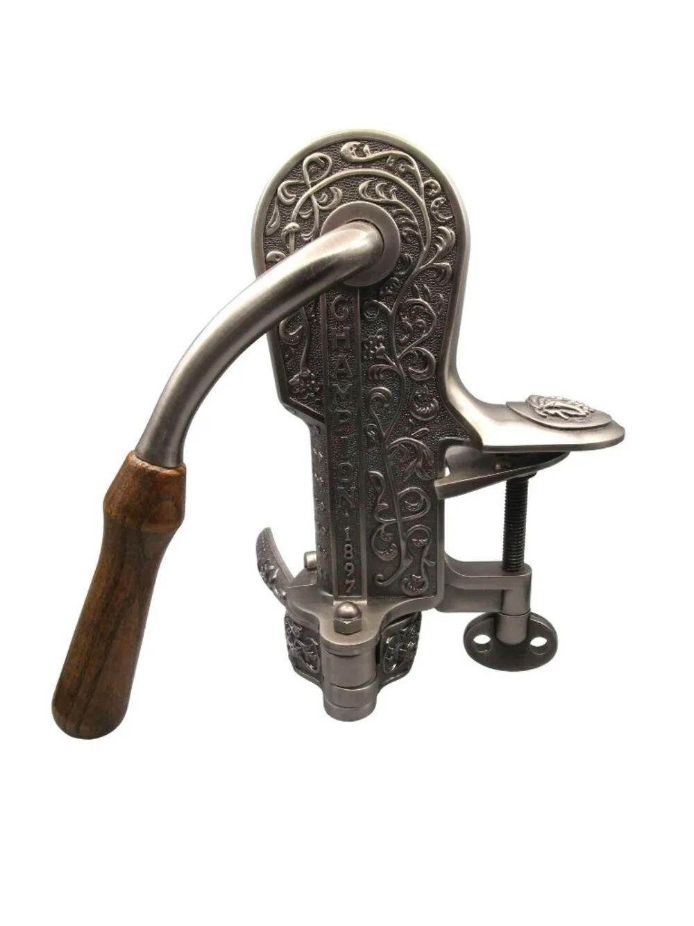 Antique Style Champion 1897 Table Clamp Wine Bottle Opener Ornate Design Rogar